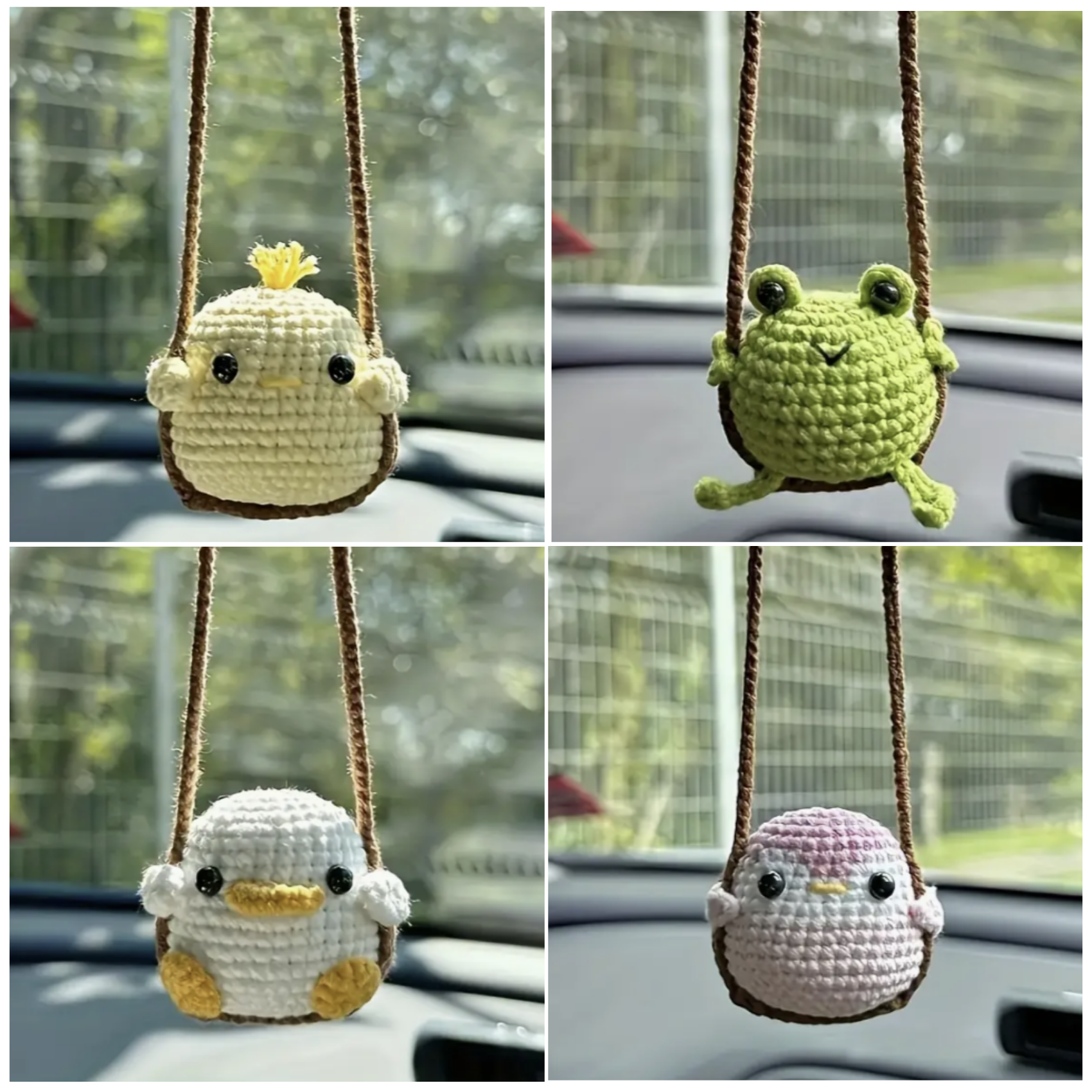 DIY Cute Hanging Animal Crochet Pattern Bundle - 4 Adorable Digital Designs