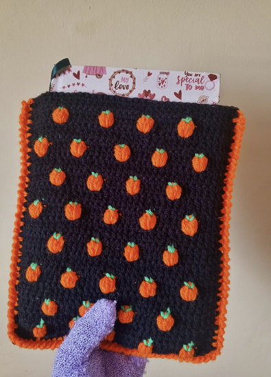 Charming Crochet Pumpkin Book Cover Pattern - Digital Download for Tablets & E-Readers