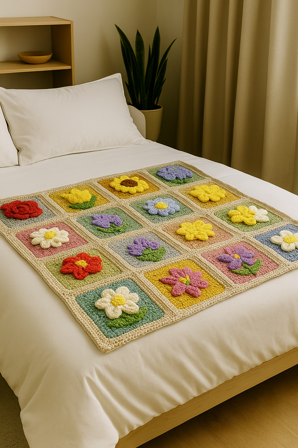 20 Beautiful Flower Granny Square Crochet Patterns Bundle for Handmade Gifts