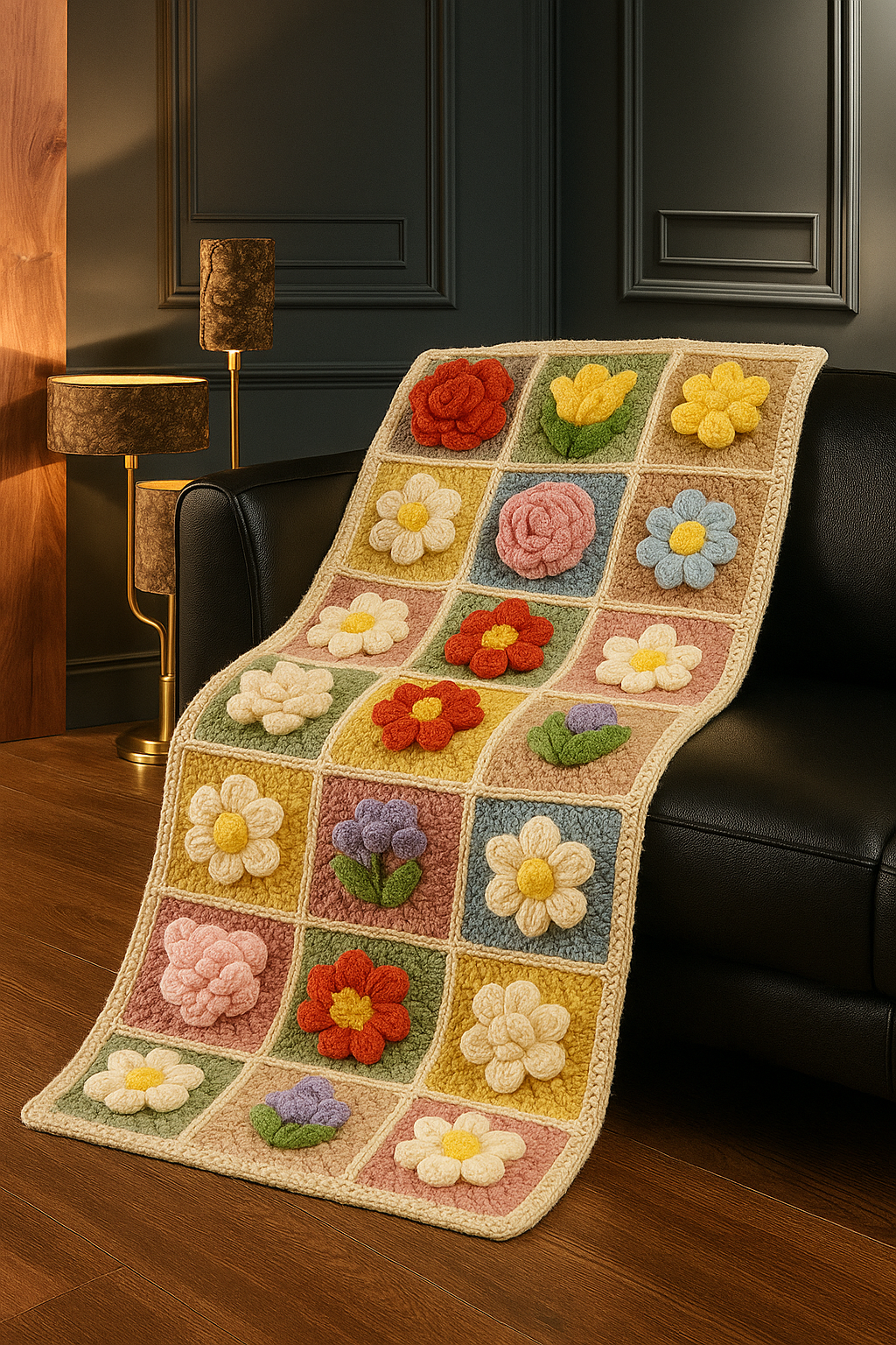 20 Beautiful Flower Granny Square Crochet Patterns Bundle for Handmade Gifts