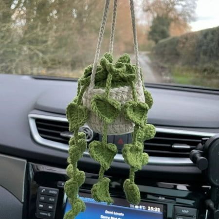 Charming Crochet Hanging Plant Pattern for Car Decor - Instant Digital Download