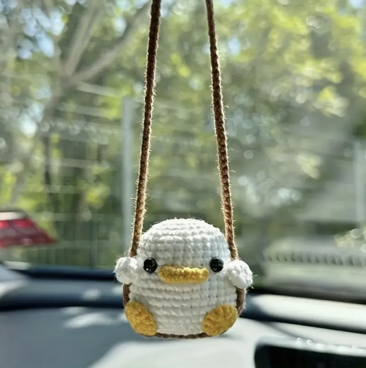Cute Crochet Duck Car Charm Pattern - Digital Download for Joyful Crafting