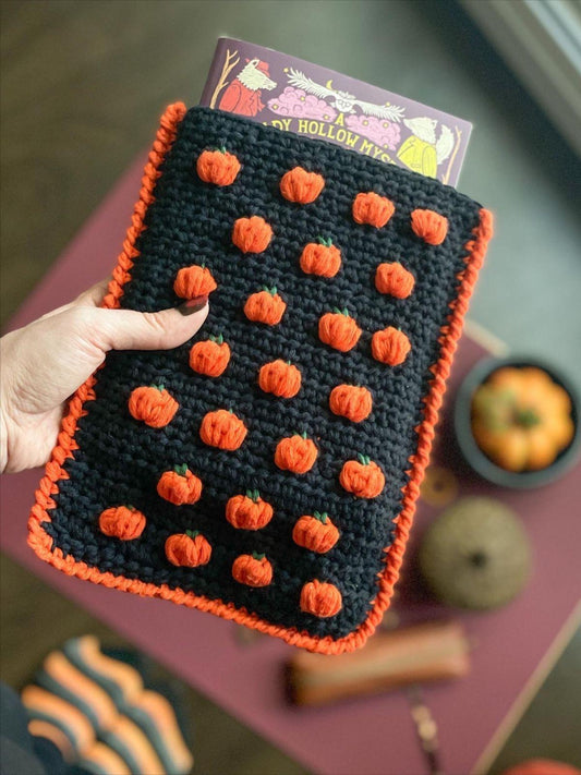 Charming Crochet Pumpkin Book Cover Pattern - Digital Download for Tablets & E-Readers