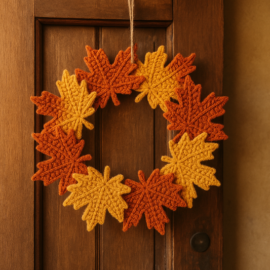 Crochet Pattern Leave Wreath