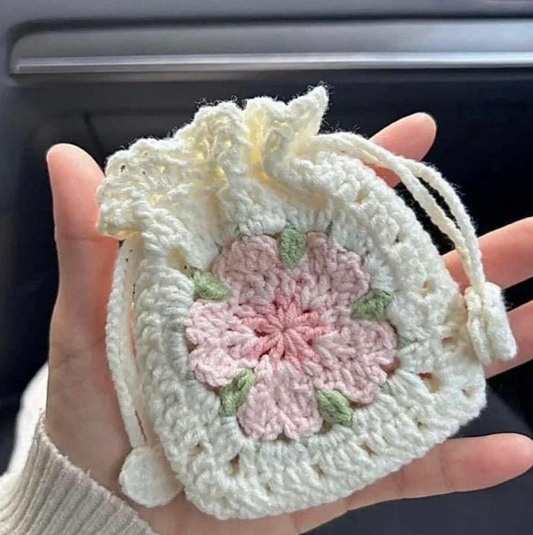 Beginner-Friendly Cherry Blossom Crochet Pouch Pattern - Instant Digital Download